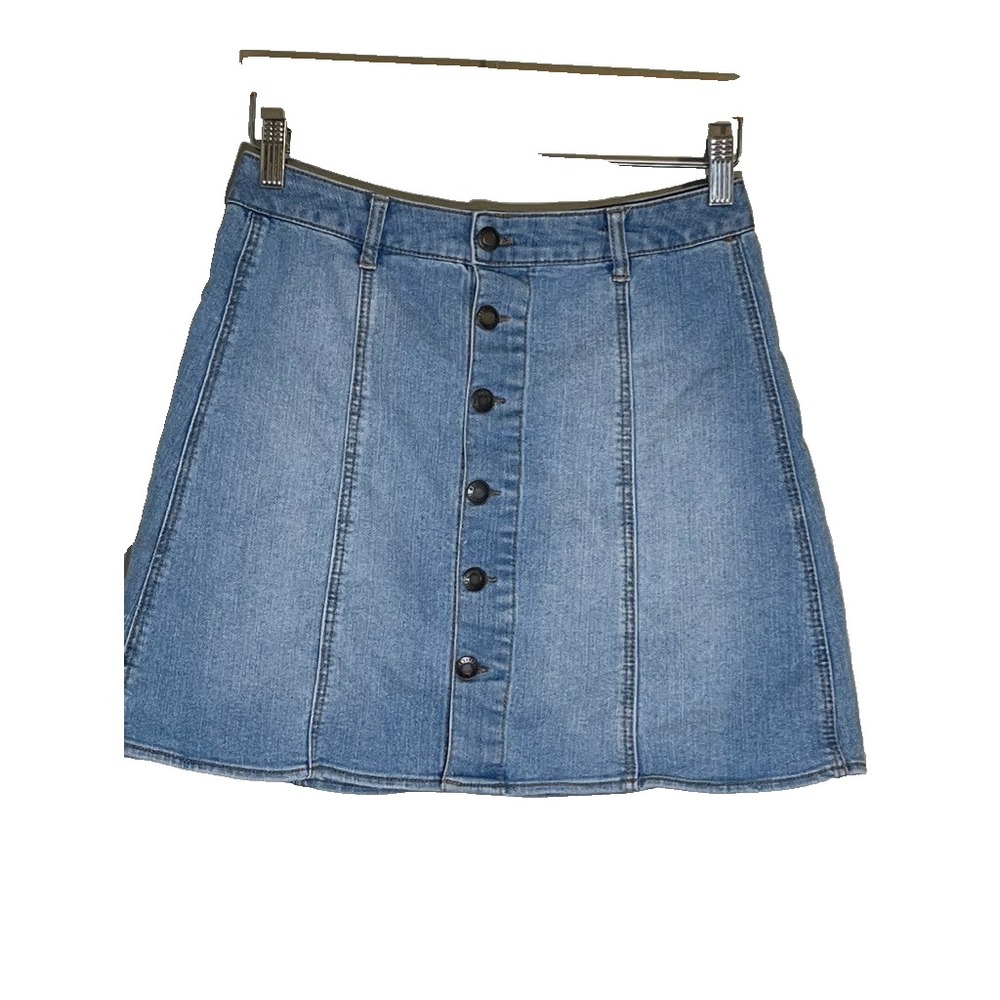 Retro Denim Jean Mini Skirt 6 Boho Indie Festival Western Concert Country Farm